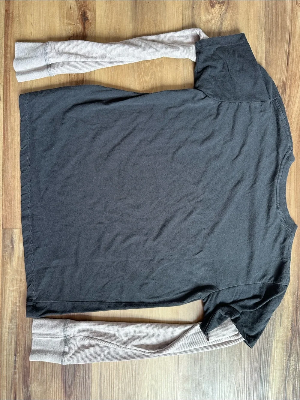 GAP Black Long Sleeve Layered Tee with Cream Sleeves - Harry Potter Logo